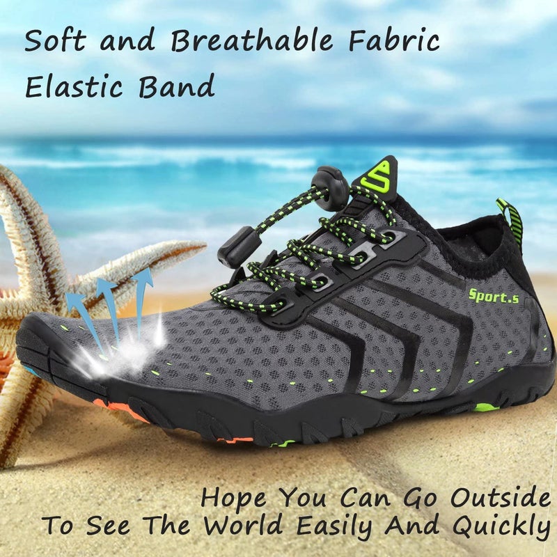 YALOX Water Shoes Men's Women's Swim Shoes Outdoor Beach Barefoot Quick-Dry Aqua Pool Socks Swimming Yoga Surfing Exercise(927Grey,39EU) - Image 3
